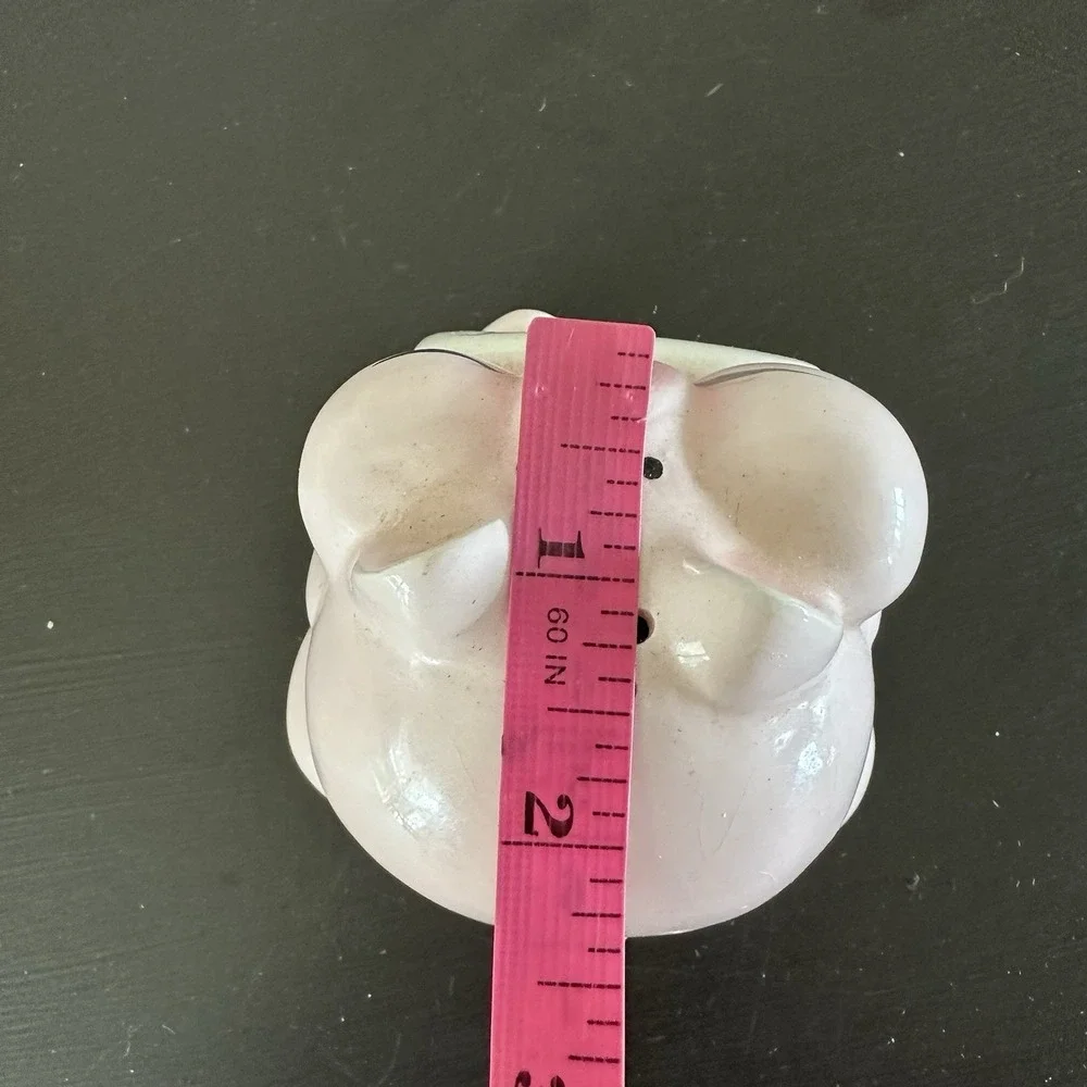 Pink‎ White Ceramic Pig Figural Salt Shaker w/ Stopper 